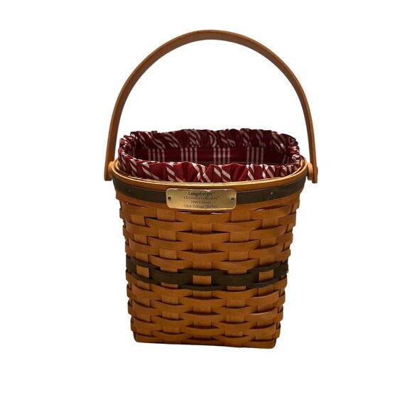 Longaberger Christmas Collection 1998 Glad Tidings Basket With Handle & Liner - Picture 1 of 8